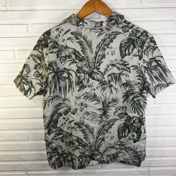 Jessica Holbrook Green Tropical Linen Vacation Top, Women’s Size Small - Picture 4 of 8